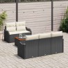 Ensemble de canapé de jardin avec coussin 6 pcs Noir polyrotin 527889527889