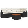 Ensemble de canapé de jardin avec coussin 6 pcs Noir polyrotin 527890527890