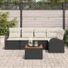 Ensemble de canapé de jardin avec coussin 6 pcs Noir polyrotin 527890527890