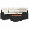 Ensemble de canapé de jardin avec coussin 5 pcs Noir polyrotin 527891527891
