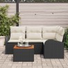 Ensemble de canapé de jardin avec coussin 5 pcs Noir polyrotin 527891527891