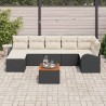 Ensemble de canapé de jardin avec coussin 8 pcs Noir polyrotin 527893527893
