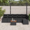 Ensemble de canapé de jardin avec coussin 7 pcs Noir polyrotin 527894527894