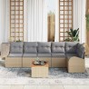 Ensemble de canapé de jardin avec coussin 7 pcs Beige polyrotin 527895527895