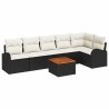 Ensemble de canapé de jardin avec coussin 7 pcs Noir polyrotin 527896527896