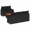 Ensemble de canapé de jardin avec coussin 6 pcs Noir polyrotin 527899527899