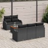 Ensemble de canapé de jardin avec coussin 6 pcs Noir polyrotin 527899527899