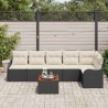 Ensemble de canapé de jardin avec coussin 7 pcs Noir polyrotin 527903527903