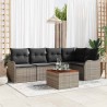 Ensemble de canapé de jardin avec coussin 6 pcs Gris polyrotin 527905527905