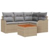 Ensemble de canapé de jardin avec coussin 5 pcs Beige polyrotin 527909527909