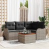 Ensemble de canapé de jardin avec coussin 5 pcs Gris polyrotin 527910527910