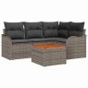 Ensemble de canapé de jardin avec coussin 5 pcs Gris polyrotin 527910527910