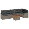 Ensemble de canapé de jardin avec coussin 7 pcs Gris polyrotin 527911527911