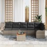 Ensemble de canapé de jardin avec coussin 7 pcs Gris polyrotin 527911527911