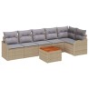 Ensemble de canapé de jardin avec coussin 7 pcs Beige polyrotin 527912527912