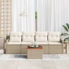 Ensemble de canapé de jardin avec coussin 5 pcs Beige polyrotin 527914527914