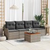 Ensemble de canapé de jardin avec coussin 5 pcs Gris polyrotin 527916527916