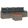 Ensemble de canapé de jardin avec coussin 5 pcs Gris polyrotin 527916527916