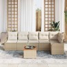 Ensemble de canapé de jardin avec coussin 7 pcs Beige polyrotin 527918527918