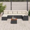 Ensemble de canapé de jardin avec coussin 8 pcs Noir polyrotin 527920527920