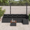 Ensemble de canapé de jardin avec coussin 7 pcs Noir polyrotin 527922527922