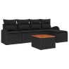 Ensemble de canapé de jardin avec coussin 6 pcs Noir polyrotin 527923527923