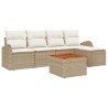 Ensemble de canapé de jardin avec coussin 6 pcs Beige polyrotin 527924527924