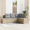 Ensemble de canapé de jardin 4 pcs Beige polyrotin 527926527926