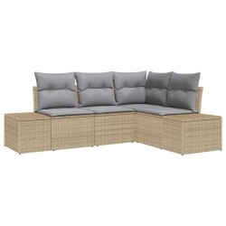 Ensemble de canapé de jardin 4 pcs Beige polyrotin 527926527926