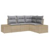 Ensemble de canapé de jardin 4 pcs Beige polyrotin 527926527926
