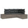 Ensemble de canapé de jardin 4 pcs Gris polyrotin 527927527927