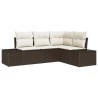Ensemble de canapé de jardin 4 pcs Marron polyrotin 527928527928