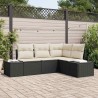 Ensemble de canapé de jardin 4 pcs Noir polyrotin 527929527929