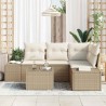 Ensemble de canapé de jardin 5 pcs Beige polyrotin 527930527930