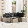 Ensemble de canapé de jardin 5 pcs Gris clair polyrotin 527931527931