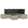 Ensemble de canapé de jardin 5 pcs Gris clair polyrotin 527931527931