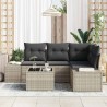 Ensemble de canapé de jardin 5 pcs Gris clair polyrotin 527931527931