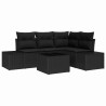 Ensemble de canapé de jardin 5 pcs Noir polyrotin 527932527932