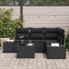 Ensemble de canapé de jardin 5 pcs Noir polyrotin 527932527932