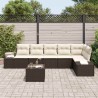 Ensemble de canapé de jardin 7 pcs Marron et Crème polyrotin 527933527933