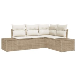 Ensemble de canapé de jardin 4 pcs Beige polyrotin 527934527934