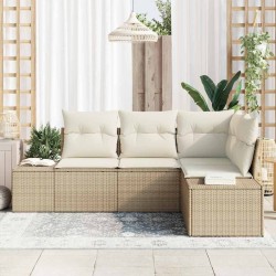 Ensemble de canapé de jardin 4 pcs Beige polyrotin 527934527934