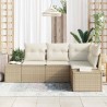 Ensemble de canapé de jardin 4 pcs Beige polyrotin 527934527934