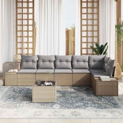 Ensemble de canapé de jardin 7 pcs Beige et gris polyrotin 527935527935