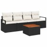 Ensemble de canapé de jardin avec coussin 5 pcs Noir polyrotin 527936527936