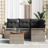 Ensemble de canapé de jardin avec coussin 5 pcs Gris polyrotin 527937527937