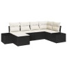 Ensemble de canapé de jardin 6 pcs Noir et Crème polyrotin 527938527938