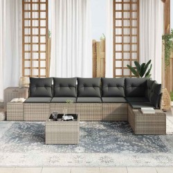 Ensemble de canapé de jardin 7 pcs Gris clair polyrotin 527939527939