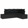 Ensemble de canapé de jardin 4 pcs Noir polyrotin 527940527940