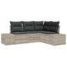 Ensemble de canapé de jardin 4 pcs Gris clair polyrotin 527941527941
